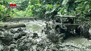 Mudding Mud SPA 10 trucks getting stuck in the mud soup Trail finder 2 Jeep RC offroad adventures [upl. by Senoj]