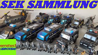 Playmobil SEK SWAT Sammlung Einsatzfahrzeuge Helikopter Truck Mannschaftswagen seratus1 unboxing [upl. by Hasty]