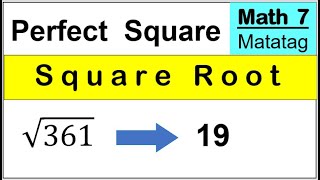 Math 7 Square root of perfect square quarter 2 week 1 matatagcurriculum squareroot perfectsquare [upl. by Naivat202]