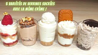 5 variétés de verrines sucrées avec la même crème ‼️😲 verrinessucrées [upl. by Oiramad]