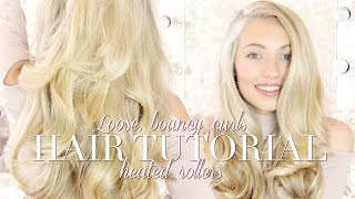 HEATED ROLLER TUTORIAL LOOSE BOUNCY HOLLYWOOD CURLS  Freddy My Love [upl. by Emmons]