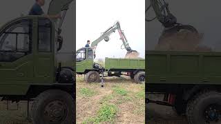 Vehiclemounted digging fourwheel drive agricultural vehicle dump truck multipurpose machine 141 [upl. by Atinav]