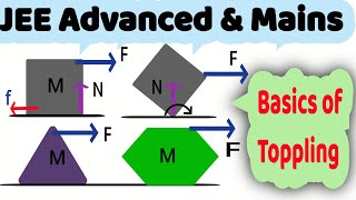 728  Toppling  JEE  Minimum force applied on a block to topple it  toppling before sliding [upl. by Kinney599]