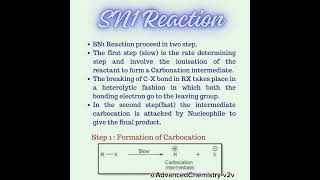 Nucleophilic substitution reactionSN1 reaction mechanismUnimoleculer nucleophilic substitutionyt [upl. by Ahtivak215]