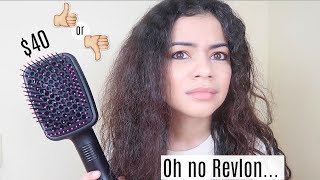 TESTING REVLON ONE STEP HAIR DRYER AND STYLER ON CURLY HAIR  HONEST REVIEW SURPRISE GIVEAWAY [upl. by Channing]