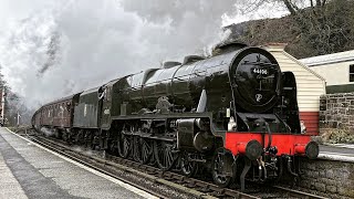 46100 “Royal Scot” arriving into Goathland Station  170224 [upl. by Eessac]