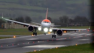 4K Planes Landing in Strong Winds at Bristol Airport 24th October 2020  CROSSWIND Landings [upl. by Sontich382]