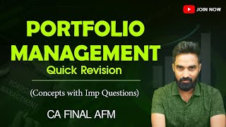 Portfolio Management Revision  Quick Concepts amp Questions  CA Final AFM [upl. by Robin565]