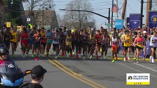 Mens professional runners begin 2024 Boston Marathon [upl. by Kayne]