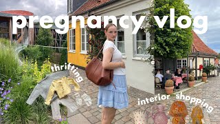 pregnancy vlog ☀️ why my husband isnt here thrifting clothes for baby amp Denmark road trip [upl. by Atiuqat719]