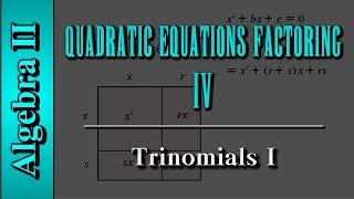 Algebra II Quadratic Equations  Factoring Level 4 of 10  Trinomials I [upl. by Inahc]