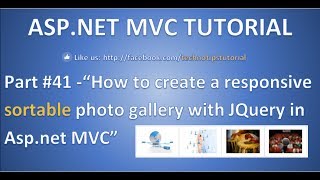 Part 43 How to create a responsive sortable photo gallery with JQuery in Aspnet MVC [upl. by Corilla]