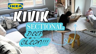 DEEP CLEANING MY LIVING ROOM WASHING IKEA KIVIK SOFA KIVIK SECTIONAL IKEA SOFA [upl. by Elliven598]