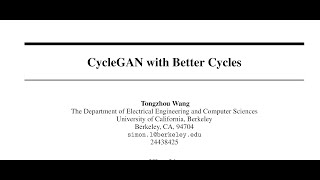 CycleGAN with Better Cycles [upl. by Aniahs]