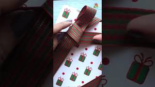 😍Diagonal Ribbon Bow on Gift Box  Gift Wrapping Idea christmas2023 giftwrapping [upl. by Eelirol428]