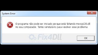 ERROR Faltando msvcp120DLL RESOLVIDO [upl. by Wilone]