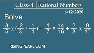 Solving Rational number problems by applying all the properties CBSE Class8 Daily Videos [upl. by Senilec177]