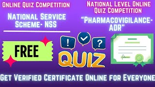 Quiz Competition National Service Scheme  NSS  Online “PharmacovigilanceADRquot with Certificate [upl. by Hungarian861]