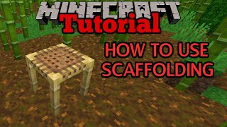 Minecraft Tutorial  How to Craft and Use Scaffolding  Minecraft v121 [upl. by Donaghue]