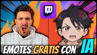 Emotes de Twitch Nivel PRO con IA  Cómo crear emotes para twitch gratis con IA😁 [upl. by Brookner]