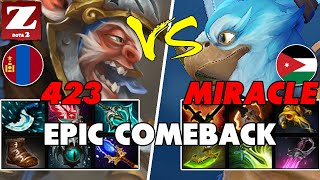 423 MEEPO vs MIRACLE REZ  Epic Battle Of Hard Carry Dota 2 Players  Z Dota 2 Channel [upl. by Candi788]