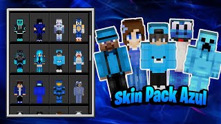 🔹NUEVO Skin Pack AZUL para MINECRAFT PE🔹Bedrock [upl. by Inverson]