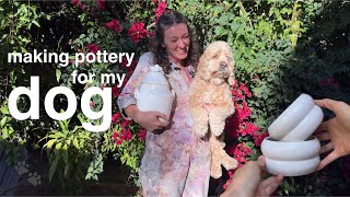 I MADE POTTERY FOR MY DOG how i made a ceramic dog bowl pottery tutorial [upl. by Accalia]