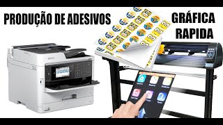 Fazendo Adesivos  Impressora Epson WF5710 e Plotter de Recorte Campro light Bannerjet Agilidade [upl. by Enialedam]