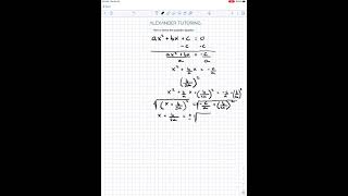 Deriving the quadratic formula [upl. by Llehcal]