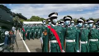 Officiating at ZNS officer cadets commissioning parade at the ZNS Kafue Military Training School [upl. by Secunda]