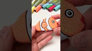 Rock Painting Tutorial for Beginners 🐠 shorts [upl. by Massiw663]