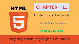 HTML Tutorial for beginners  CHAPTER  11  Div element in HTML  MALAYALAM  html justeasy [upl. by Llehcear114]