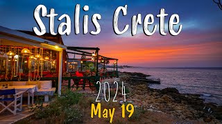 Stalis Crete evening walk in 4k Stalida Kreta Greece 2024 [upl. by Cortney]