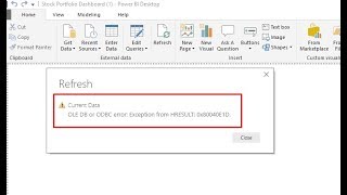 OLE DB or ODBC error Exception from HRESULT 0x80040E1D  Power bi Refresh Error [upl. by Blackwell792]