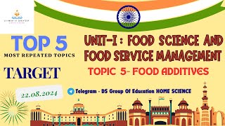 UGC NET HOME SCIENCE  TOP 5 MOST REPEATED TOPIC  FOOD ADDITIVES ugcnethomescience ugcnetpaper2 [upl. by Latimer34]