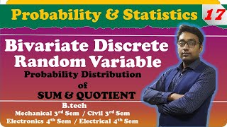 Bivariate Discrete Random Variable PROBABILITY DISTRIBUTION OF SUM amp QUOTIENT by Aditya Sir [upl. by Britta]