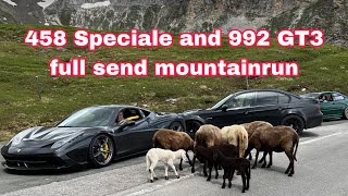 Ferrari 458 Speciale and 992 GT3 drifting a mountainpass  pure straightpiped sound from heaven [upl. by Gereron434]