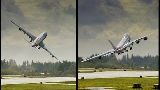 Cargolux 7478 freighter CLX789 delivery crazy take off and wings swingbye [upl. by Gradey]