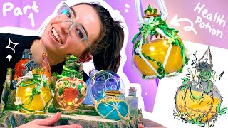 We made POTIONS 8 different fantasy potions and a magical tree trunk Part 1 [upl. by Teillo]