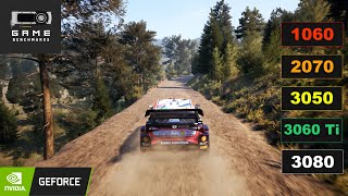 EA WRC  RTX 3080 RTX 3060 Ti RTX 2070 RTX 3050 GTX 1060 Benchmark 1080P 1440P 4K DLSS FSR [upl. by Yvi]