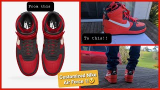 Customized Nike Air Force 1 High Unboxing amp on feet design mo at gawa ng Nike🤔 [upl. by Korrie]