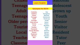 Synonyms For Ielts ✍️🙏👍 learn English shorts learn [upl. by Ahsuas]