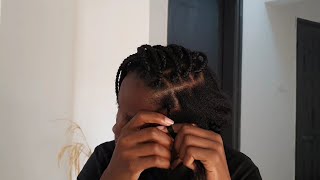 Comment se tresser seule facilement braids coiffureprotectrice [upl. by Retsim302]