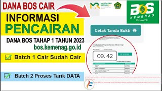 DANA BOS CAIR  Informasi Pencairan Dana BOS Tahap 1 Tahun 2023  DANA SUDAH MASUK REKENING MADRASAH [upl. by Gunter]