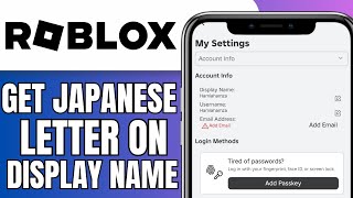 How To Get Japanese Letters On Roblox Display Name [upl. by Boehike]