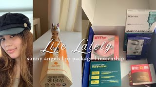 Life Lately  sonny angels pr package coffee marketing internship depop [upl. by Esirtal]