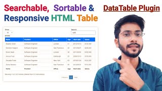 Creating a Searchable Sortable HTML Table using DataTables Plugin for Jquery [upl. by Gisser793]