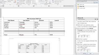 JasperActive Word 2016 Core Lesson 6 Learn 2 Modifying Tables [upl. by Orlena777]