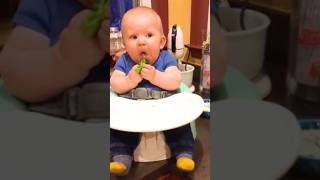 Who likes Broccoli 🥦🤣 reaction of babies when tasting broccoli shortsfeed shorts [upl. by Sisely]