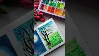 landscape painting 🎨🖌️ astheticart painting artshotvira [upl. by Nida]